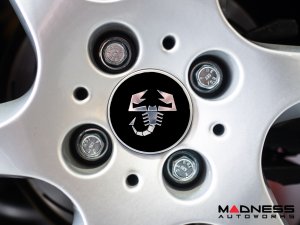 Center Wheel Caps - Black w/ Silver ABARTH Scorpion - 60mm